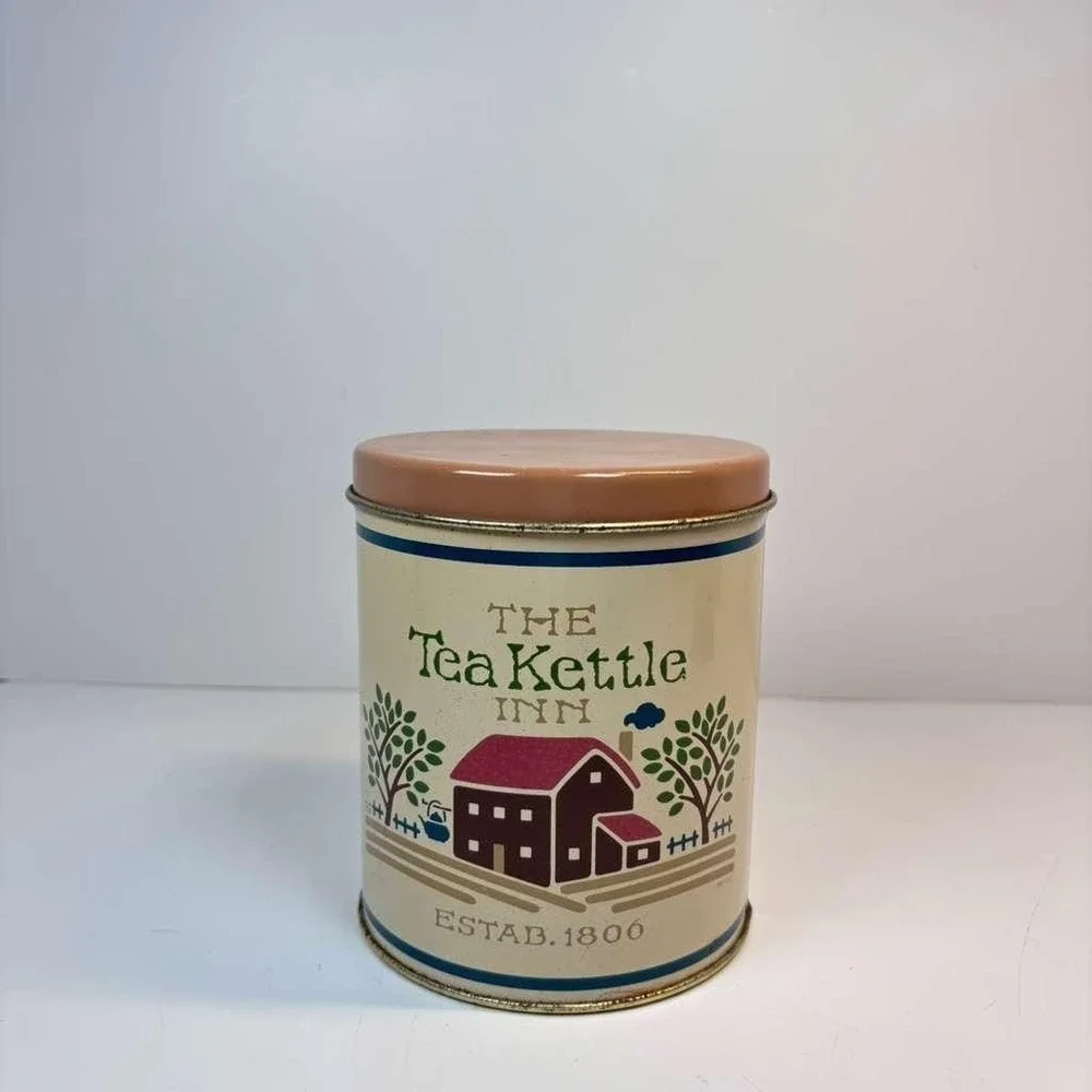 Vtg Metal Tin Canisters Set of 4 Nesting Storage‎ containers Rustic country